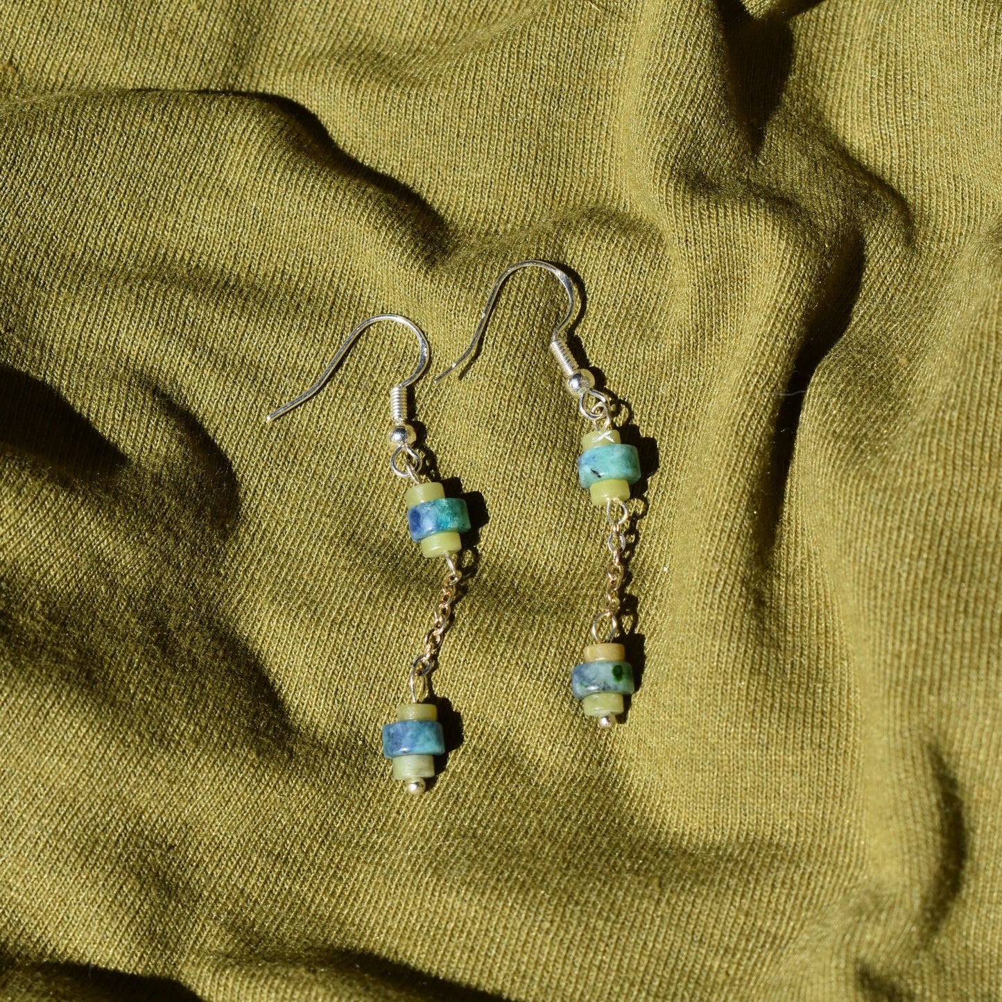 South Jade and Chrysocolla Totem Earrings