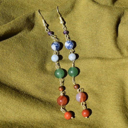 7 Chakras Raindrop Earrings