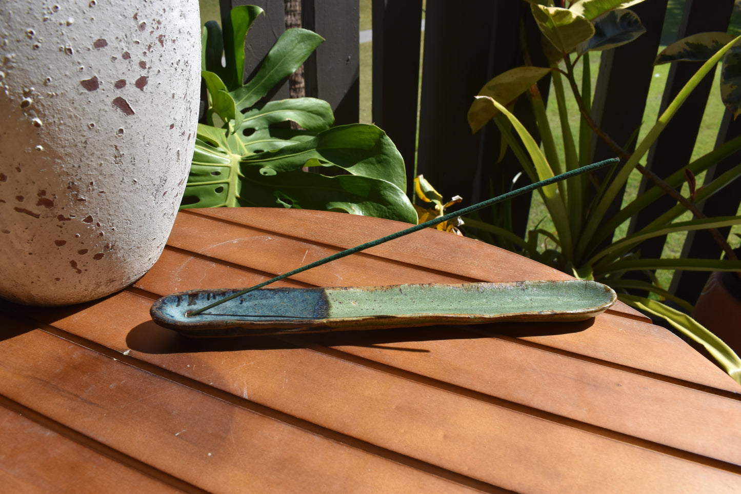 Long Incense Holder - Blue & Green