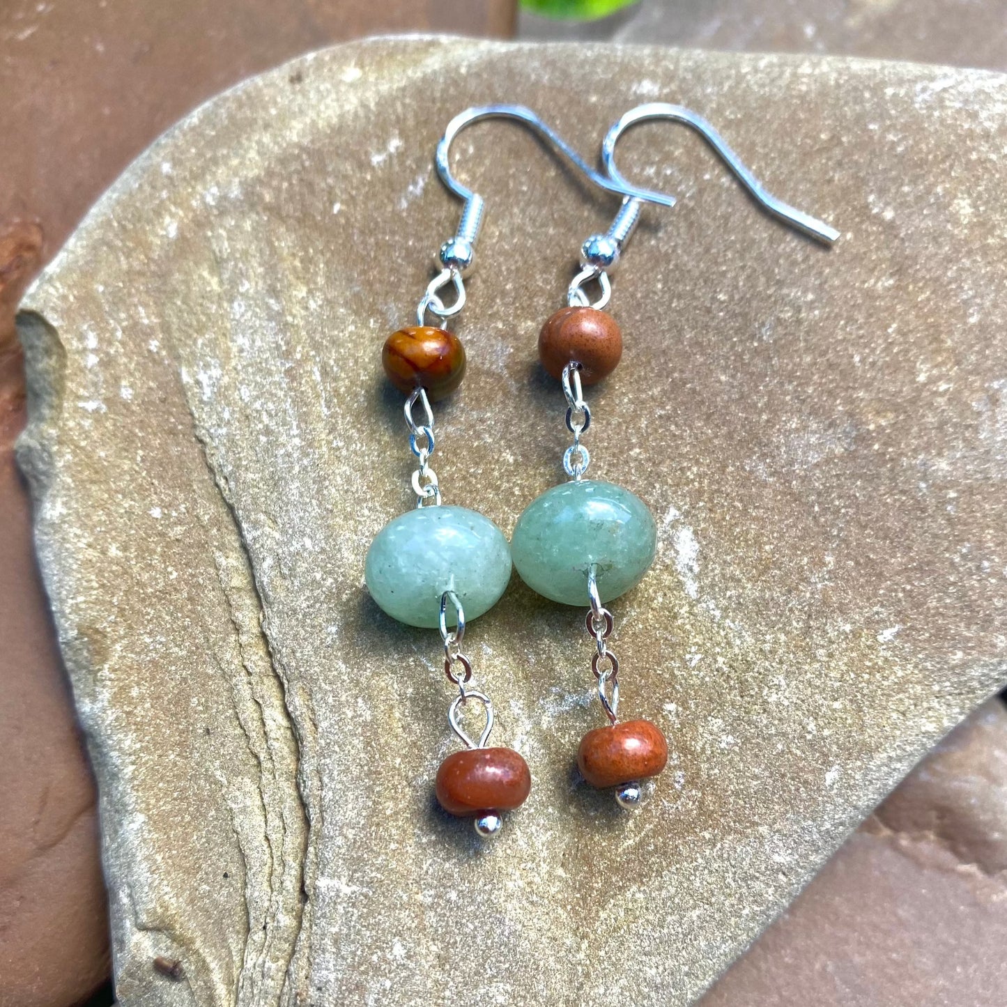 Picasso Jasper and Aventurine Orbit Earrings