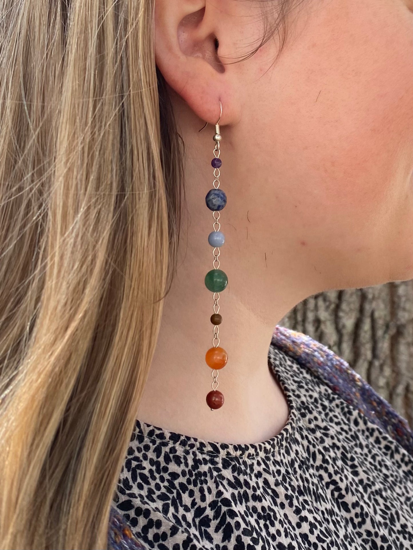 7 Chakras Raindrop Earrings