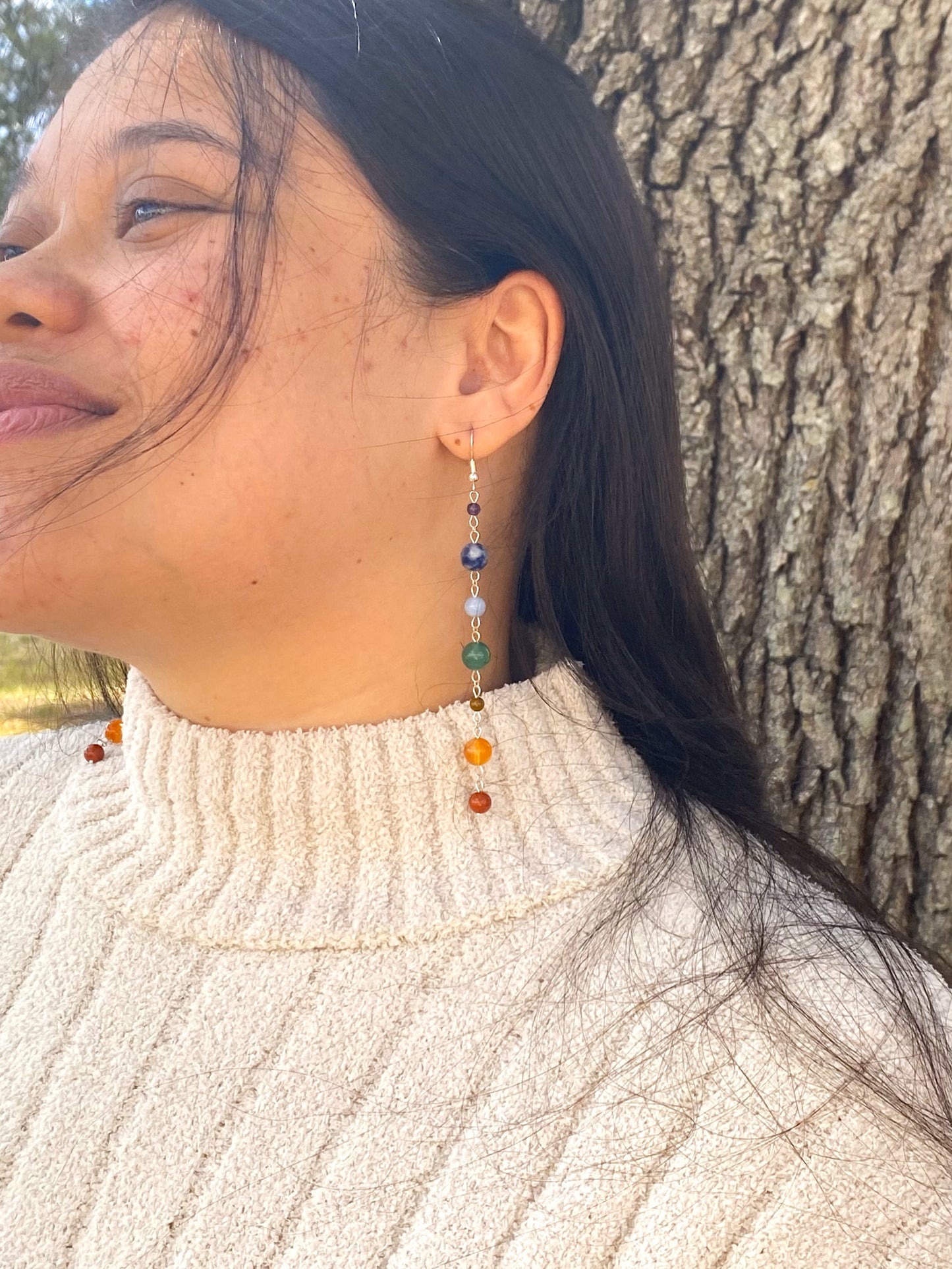 7 Chakras Raindrop Earrings