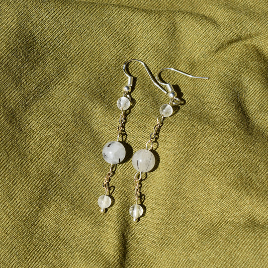 Quartz Orbit Earrings