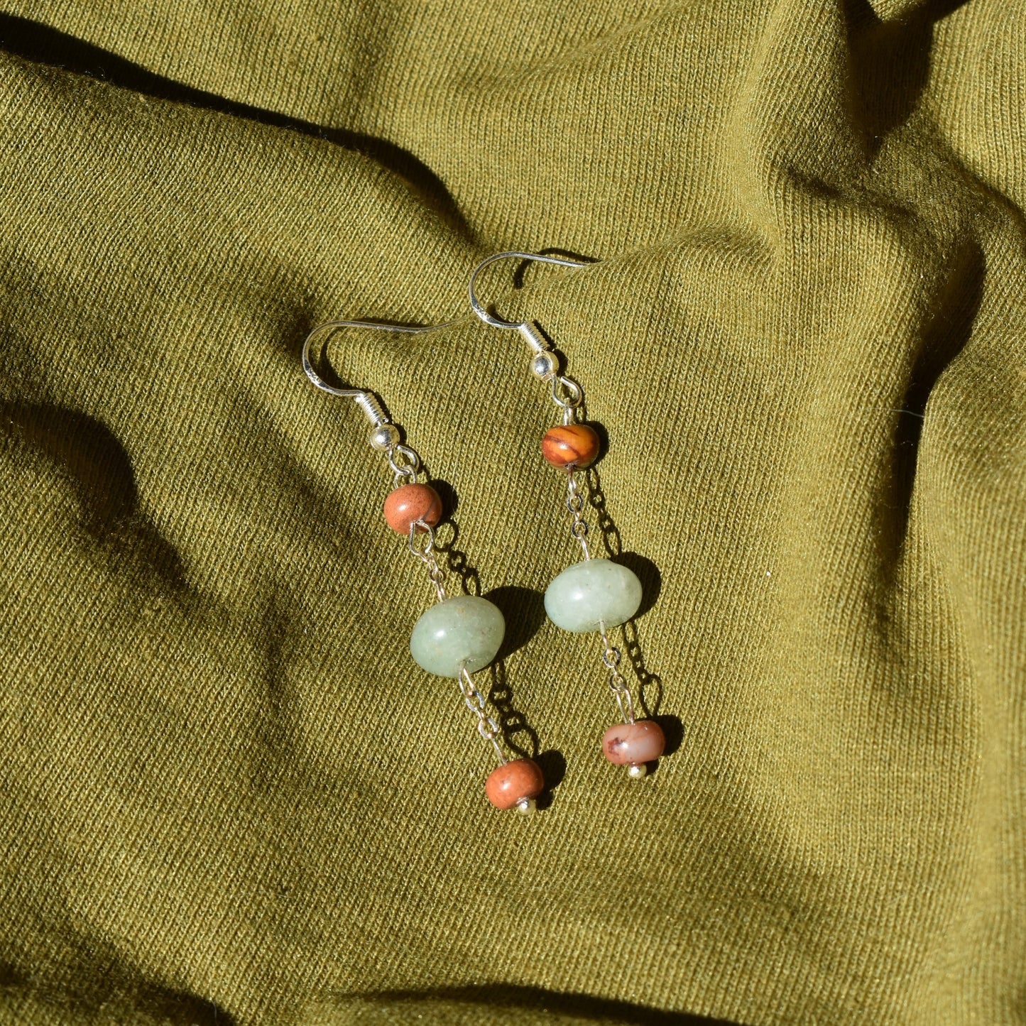 Picasso Jasper and Aventurine Orbit Earrings