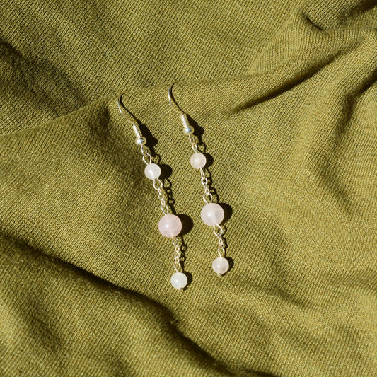 Rose Quartz Orbit Earrings