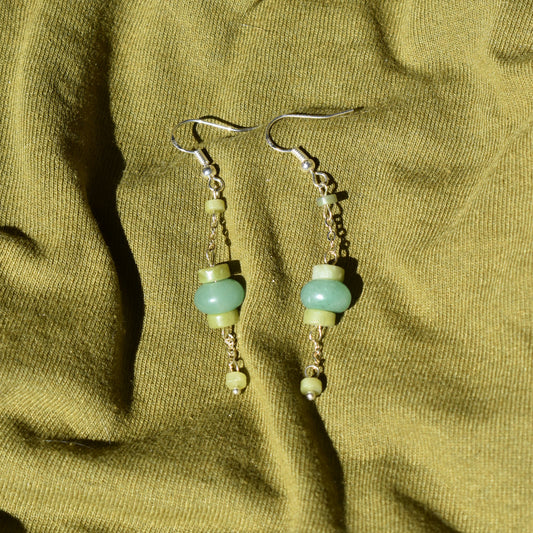 South Jade and Aventurine Orbit Earrings