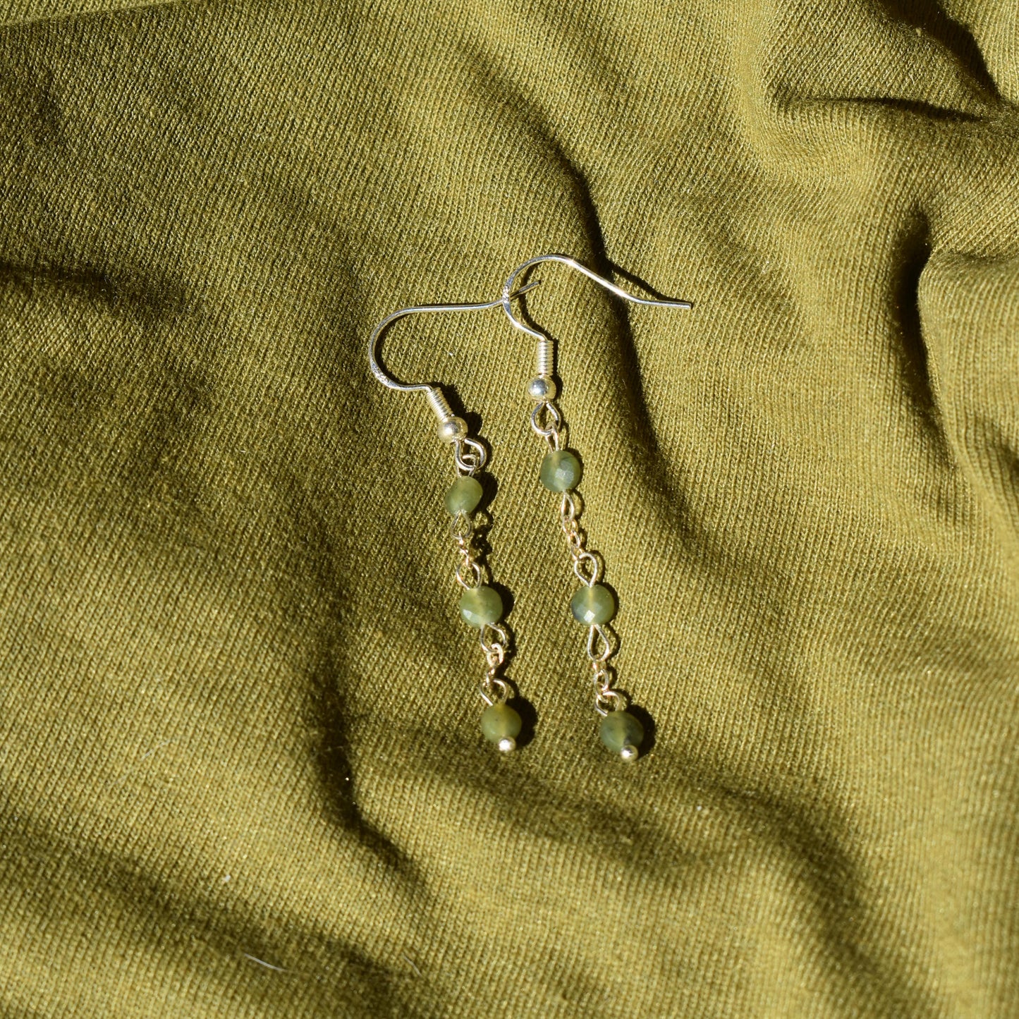 Faceted Jade Raindrop Earrings