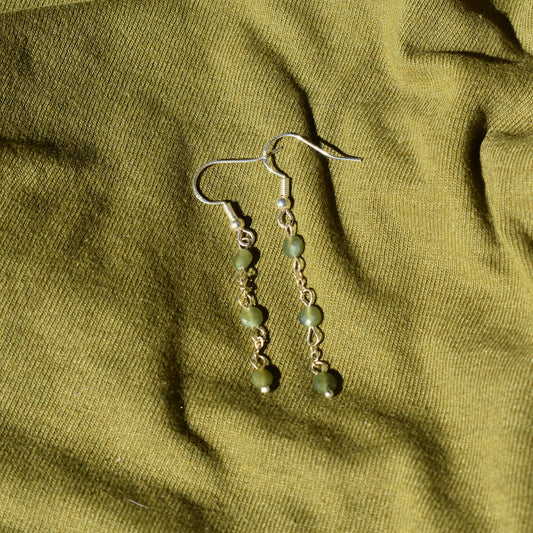 Faceted Jade Raindrop Earrings