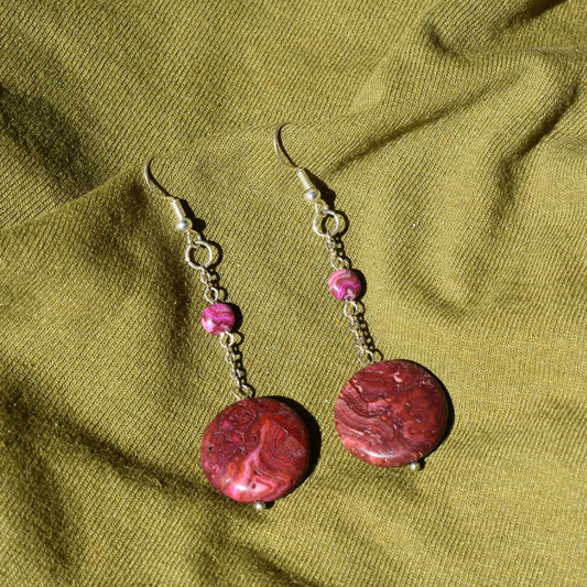 Rhodonite Raindrop Earrings