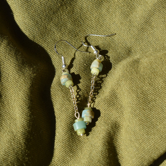 South Jade and Snakeskin Jasper Totem Earrings